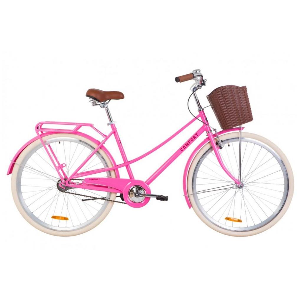 Велосипед Дорожник 28" COMFORT FEMALE рама-19,5" 2019 персиковий, багажник + кошик (OPS-D-28-122) - зображення 1