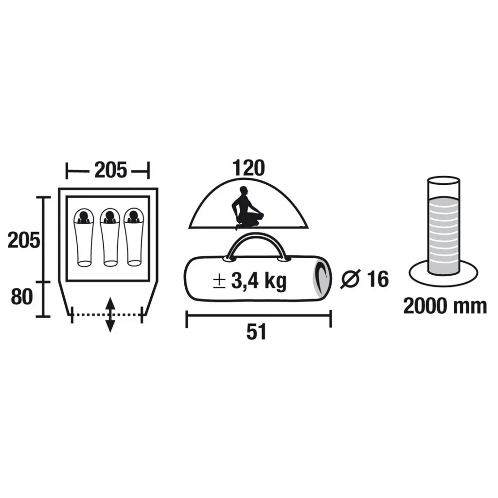 Намет High Peak Nevada 3 Light Dark Olive/Light Olive (929211) - зображення 7