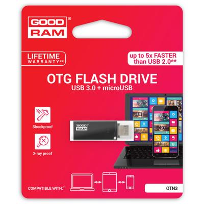 USB флеш накопичувач Goodram 32GB OTN3 (Twin) Black OTG USB 3.0 (OTN3-0320K0R11) - зображення 3