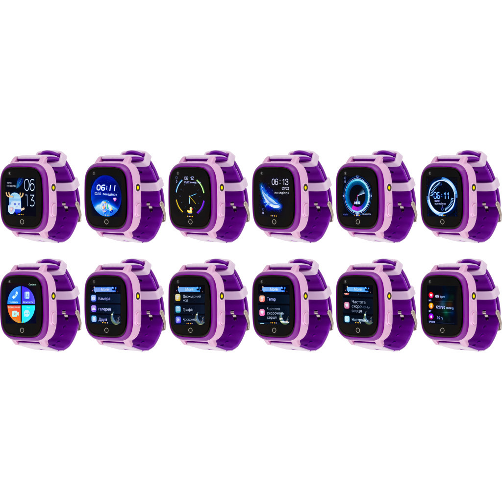 Смарт-годинник Amigo GO005 4G WIFI Kids waterproof Thermometer Purple (747019) - зображення 7