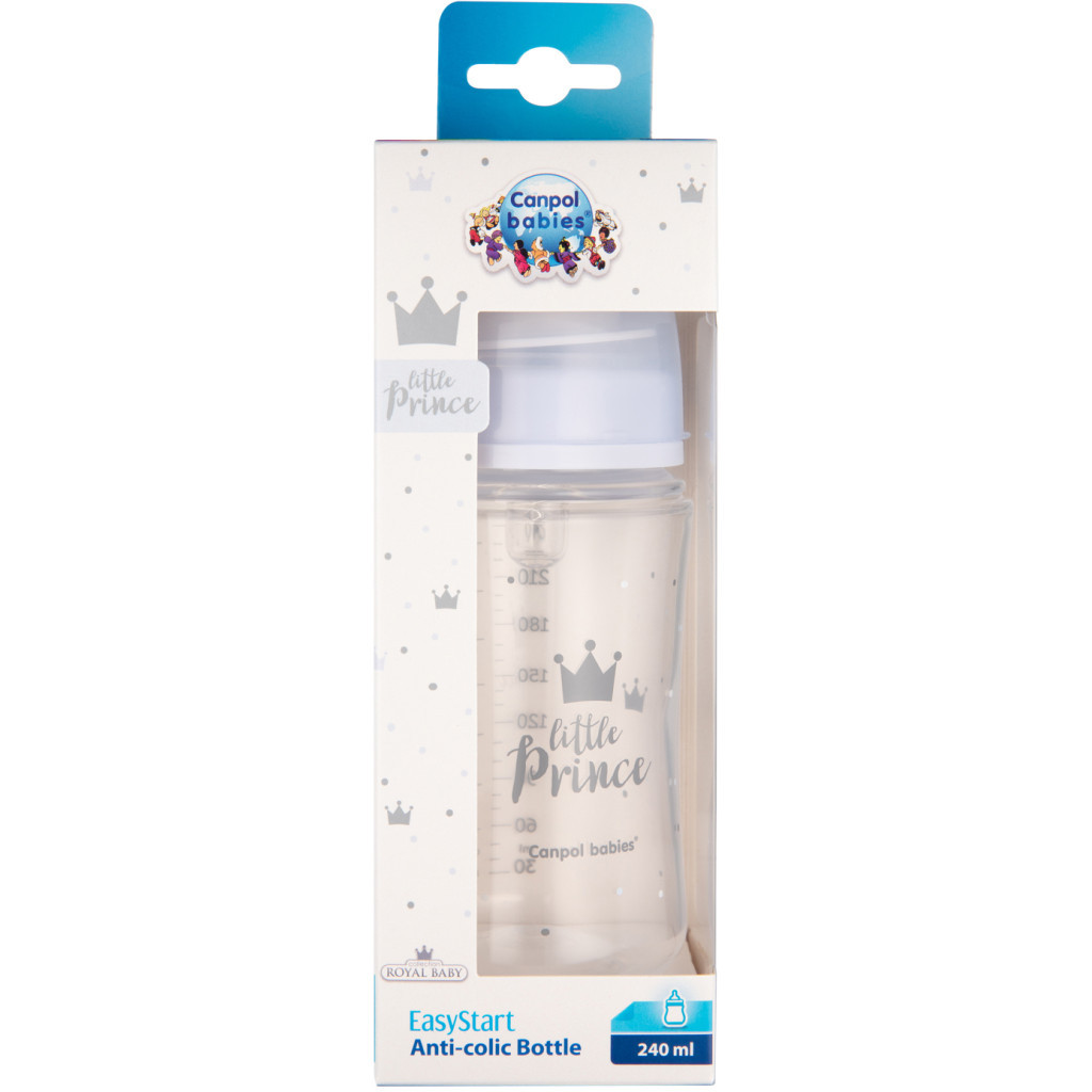 Пляшечка для годування Canpol babies Royal Baby з широким отвором 240 мл Синя (35/234_blu) - зображення 2