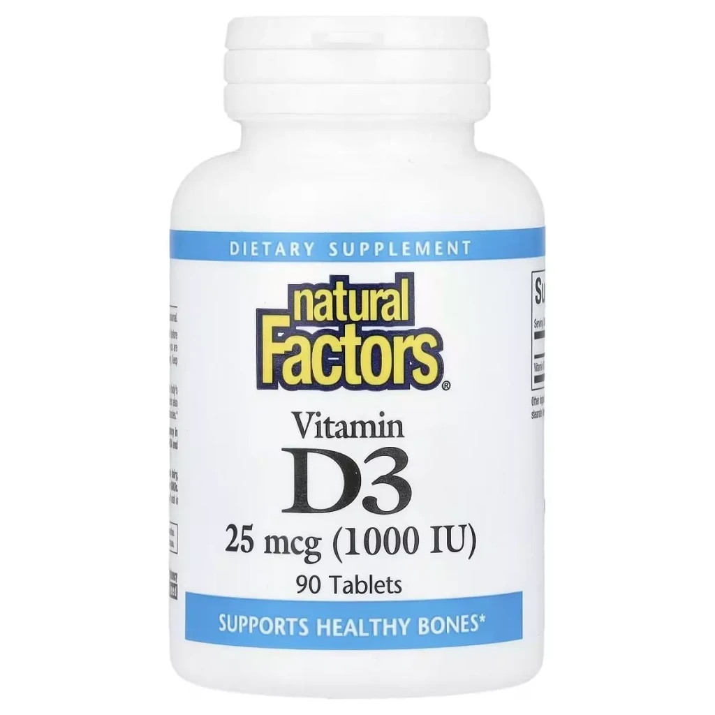 Вітамін Natural Factors Вітамін D3, 1000 МО, Vitamin D3, 90 таблеток (NFS-01050) - зображення 1