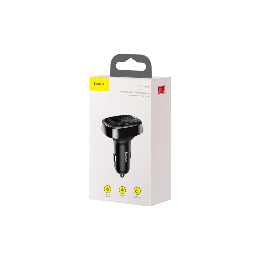 FM модулятор Baseus T Shaped S-09A 2 х USB Type-A, microSD Black (CCMT000001) - изображение 12