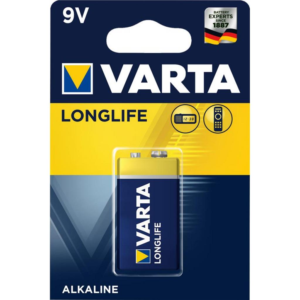 Батарейка Varta Longlife 9V 6LR61 (04122101411) - зображення 1