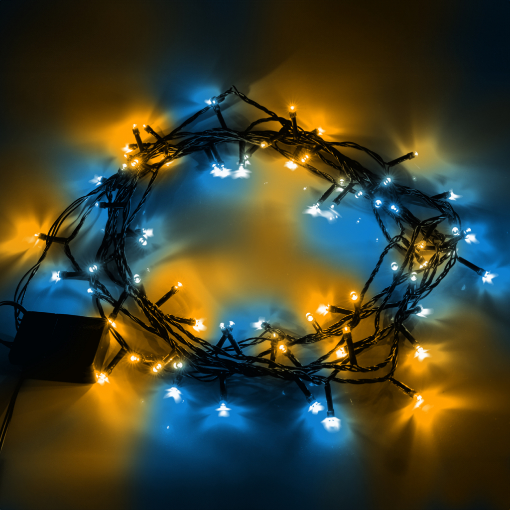 Гірлянда YES! Fun Нитка 70 LED Жовто-синя 4.9 м 8 режимів Мерехтіння (974845) - зображення 3