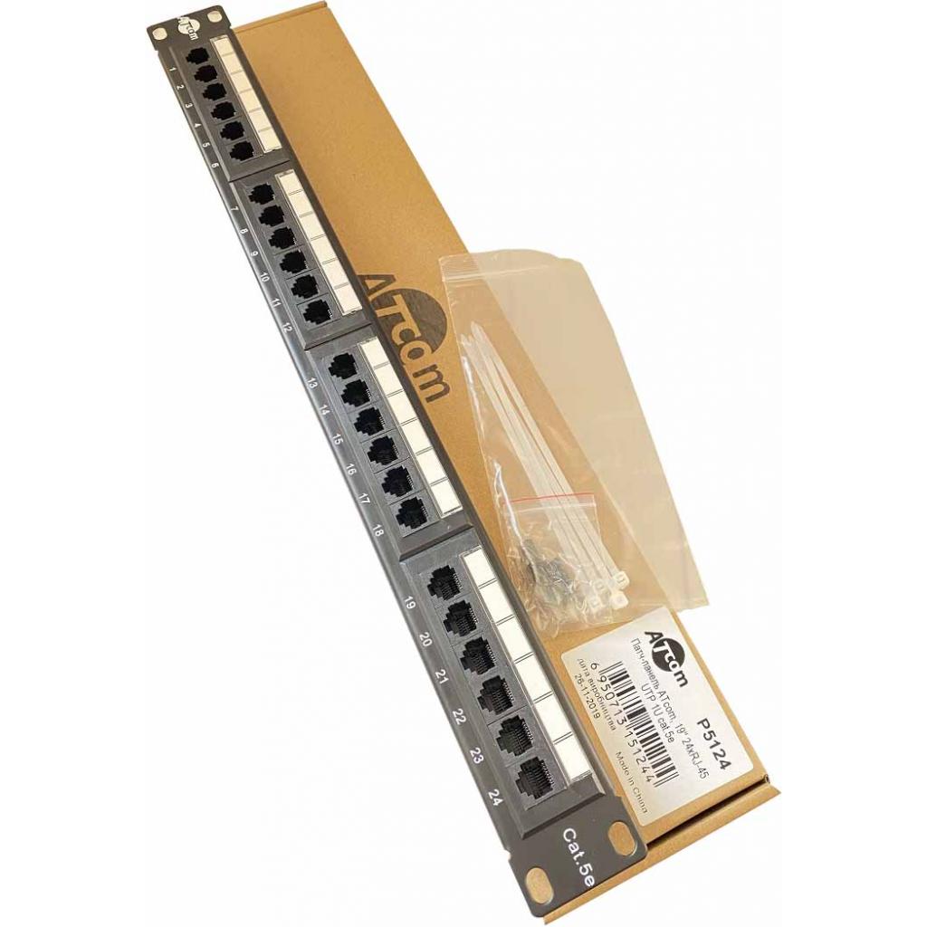 Патч-панель Atcom 19" 24 порта UTP (P5124) - изображение 4