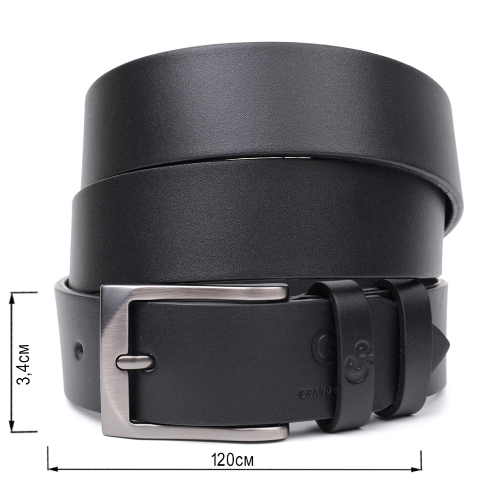 Ремінь Grande Pelle Шкіряний Чорний (11690) - зображення 3