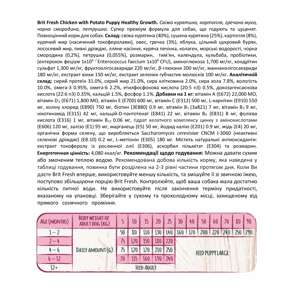Сухий корм для собак Brit Fresh Chicken/Potato Puppy 2.5 кг (8595602530724) - зображення 3