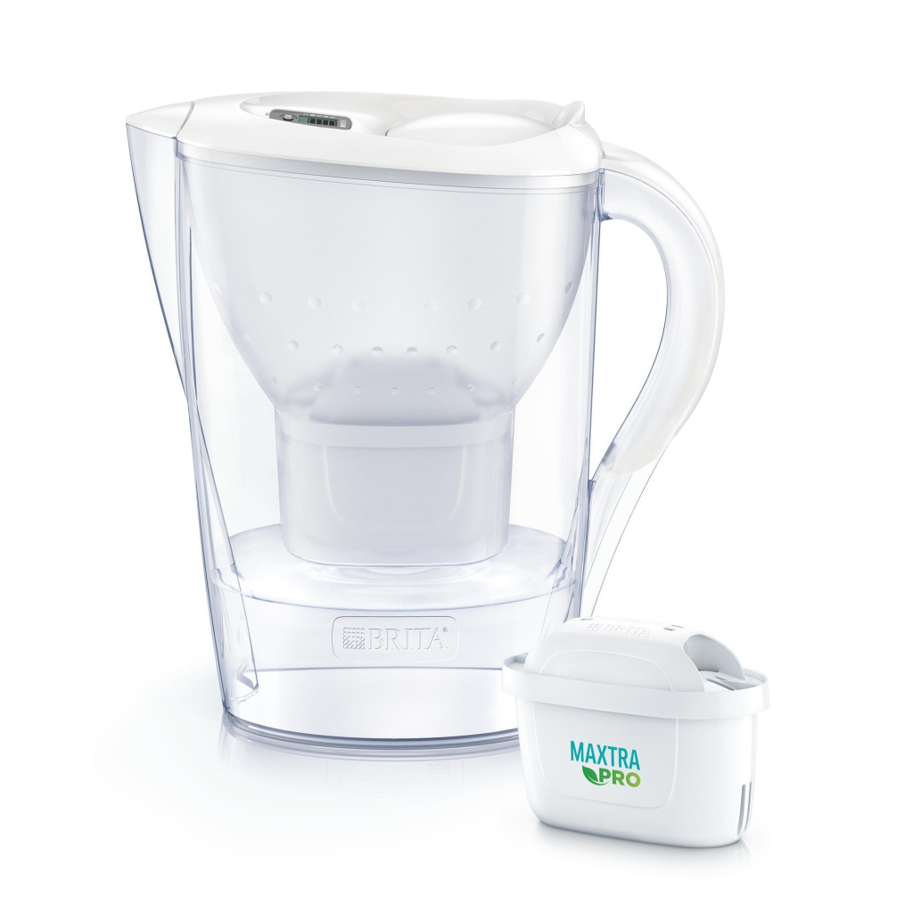 Фільтр-глечик Brita Marella Memo MXPro 2.4л (1.4л води) з фільтр-картриджем 3шт, білий (1052791) - изображение 1