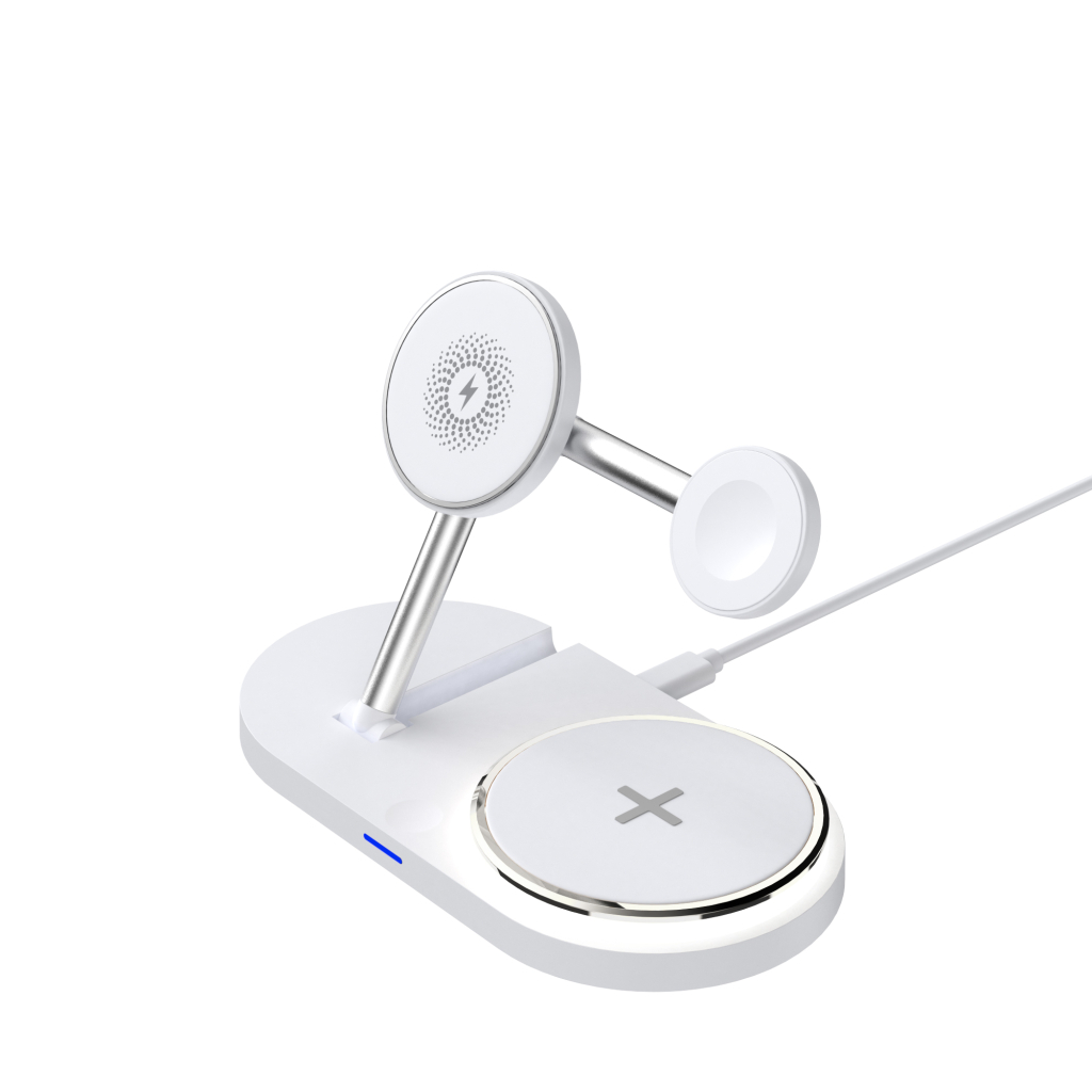 Зарядний пристрій Armorstandart Wireless Charging H101 3 in 1 Magnetic White (ARM78102) - зображення 1