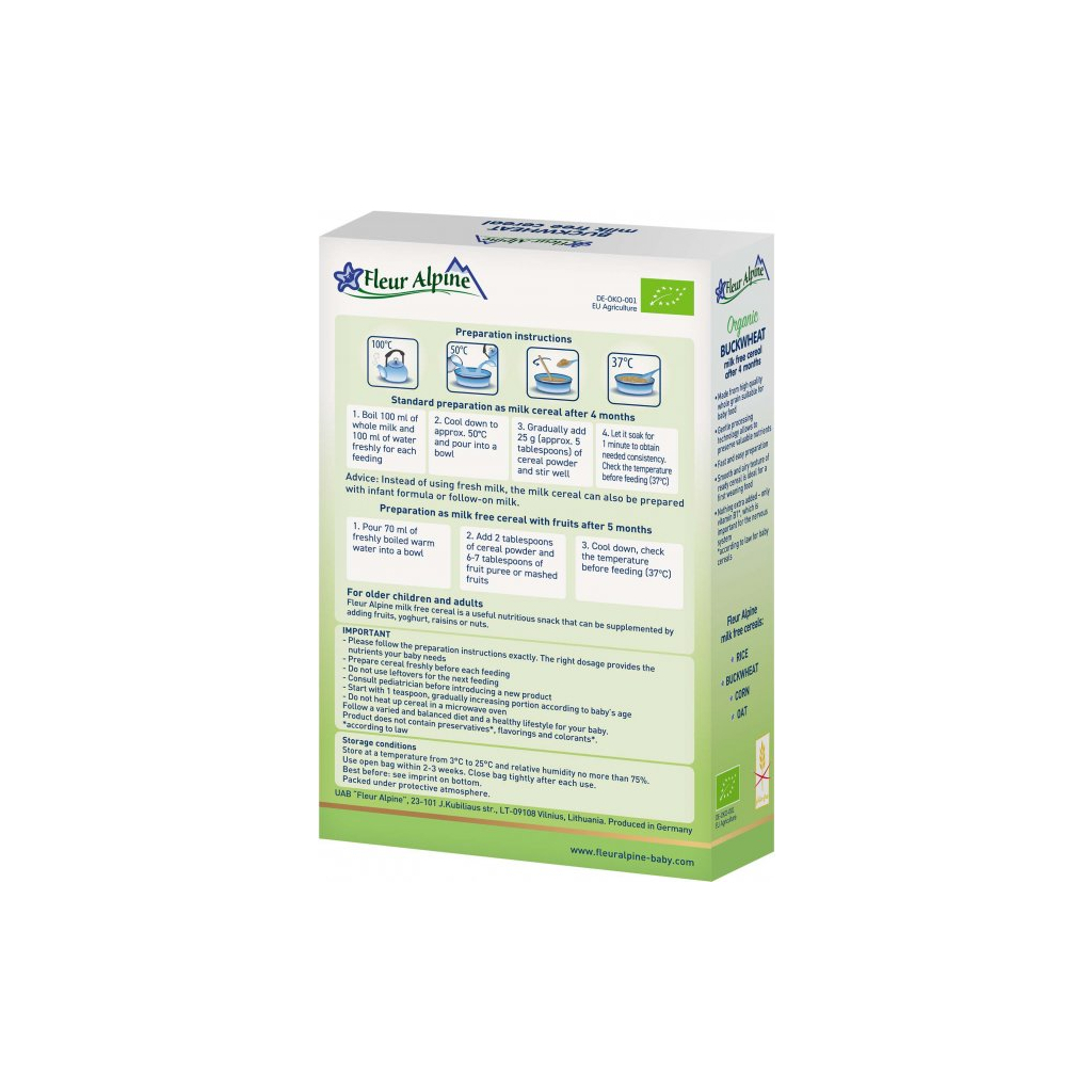 Дитяча каша Fleur Alpine Organic Buckwheat Гречана 175 г (4779050670117) - изображение 2