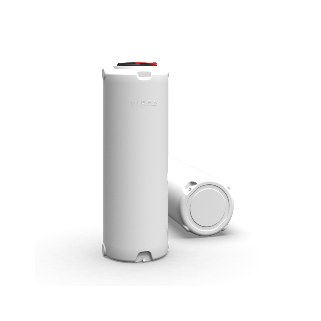 Ємність для води Вігер вертикальна харчова 1000 л вузька, кришка з клапаном біла (13230) - зображення 3