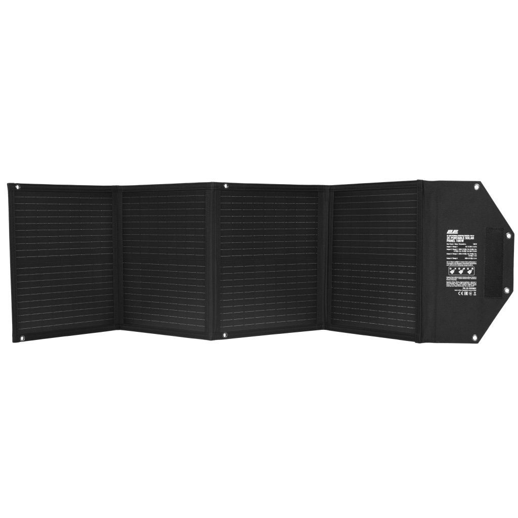 Портативна сонячна панель 2E 100W charger, DC, USB-С PD45W, USB-A 18W, USB-A 12W (2E-PSP0031) - изображение 1