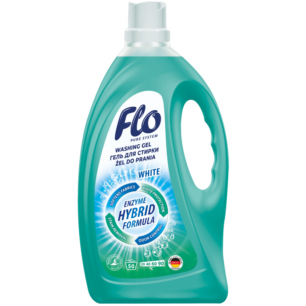 Гель для прання Flo 4 в 1 White 2 л (5900948237733) - зображення 1