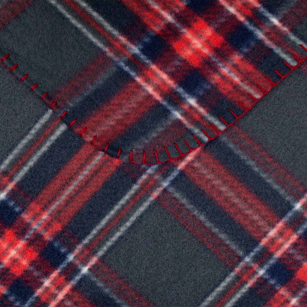 Плед Home Line флісовий Полар клітина червоно-сірий, 130х160см (164475) - зображення 2