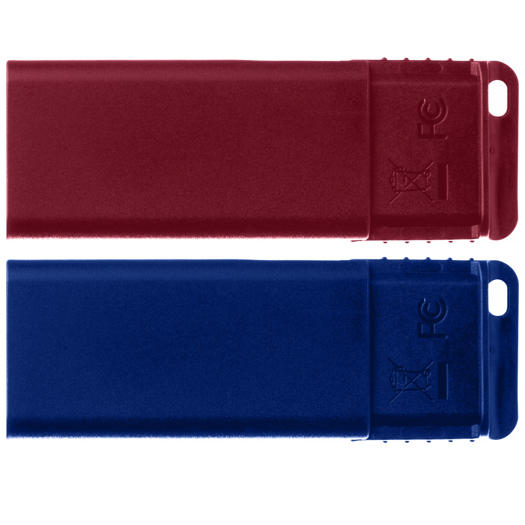 USB флеш накопичувач Verbatim 2x32GB Store'n'Go Slider Red/Blue USB 2.0 (49327) - изображение 2
