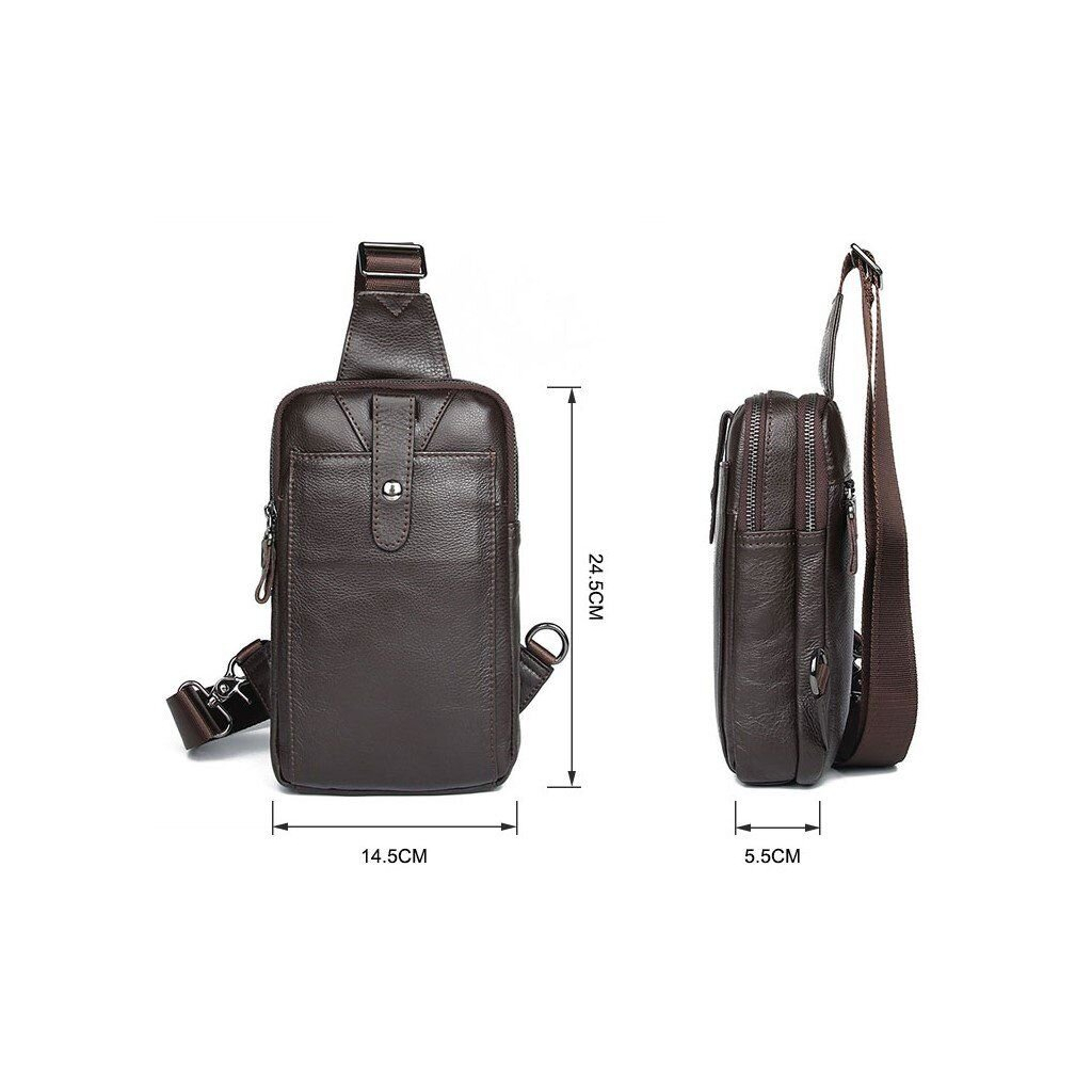 Сумка Vintage Шкіряна через плече Коричнева (14983) - зображення 3