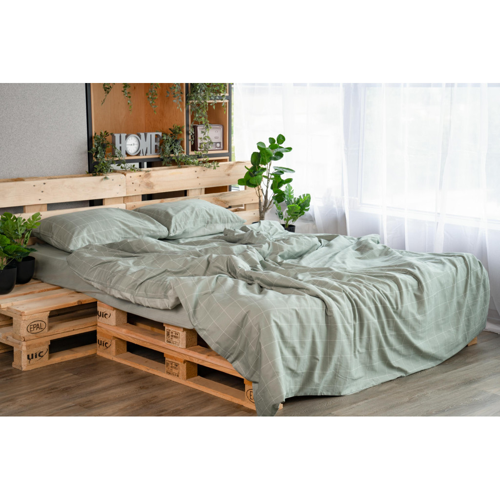 Постільна білизна Ardesto Gloria сатин зелений євро 200х220 (ART2022LG) - зображення 4