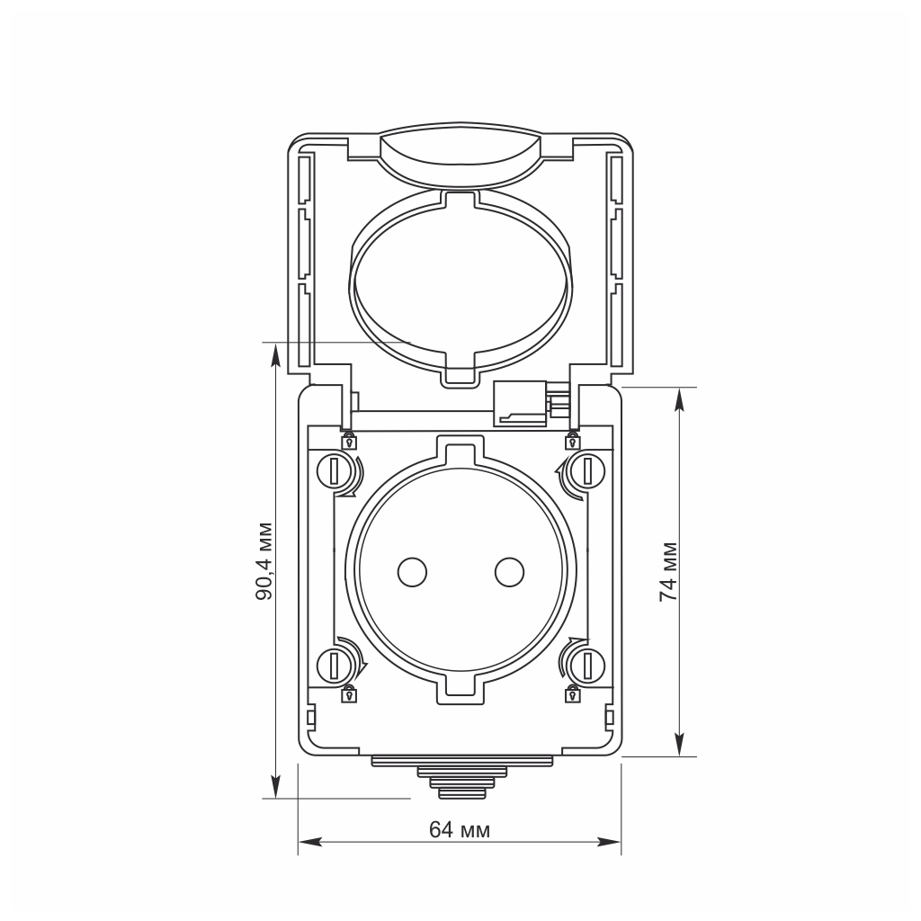 Розетка Videx BINERA IP65 зовнішня 1ая сіра (VF-BNW21-G) - зображення 4