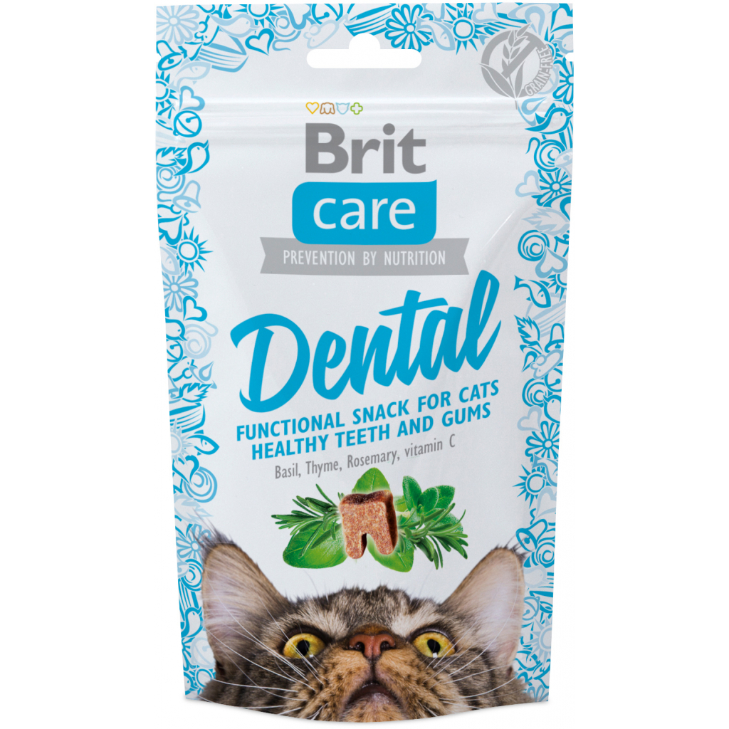 Ласощі для котів Brit Care Dental з індичкою 50 г (8595602521371) - зображення 1