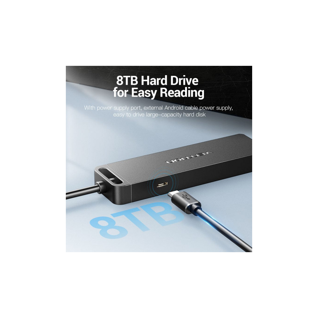 Концентратор VENTION USB 2.0 to 4xUSB 2.0 black (CHMBB) - зображення 4