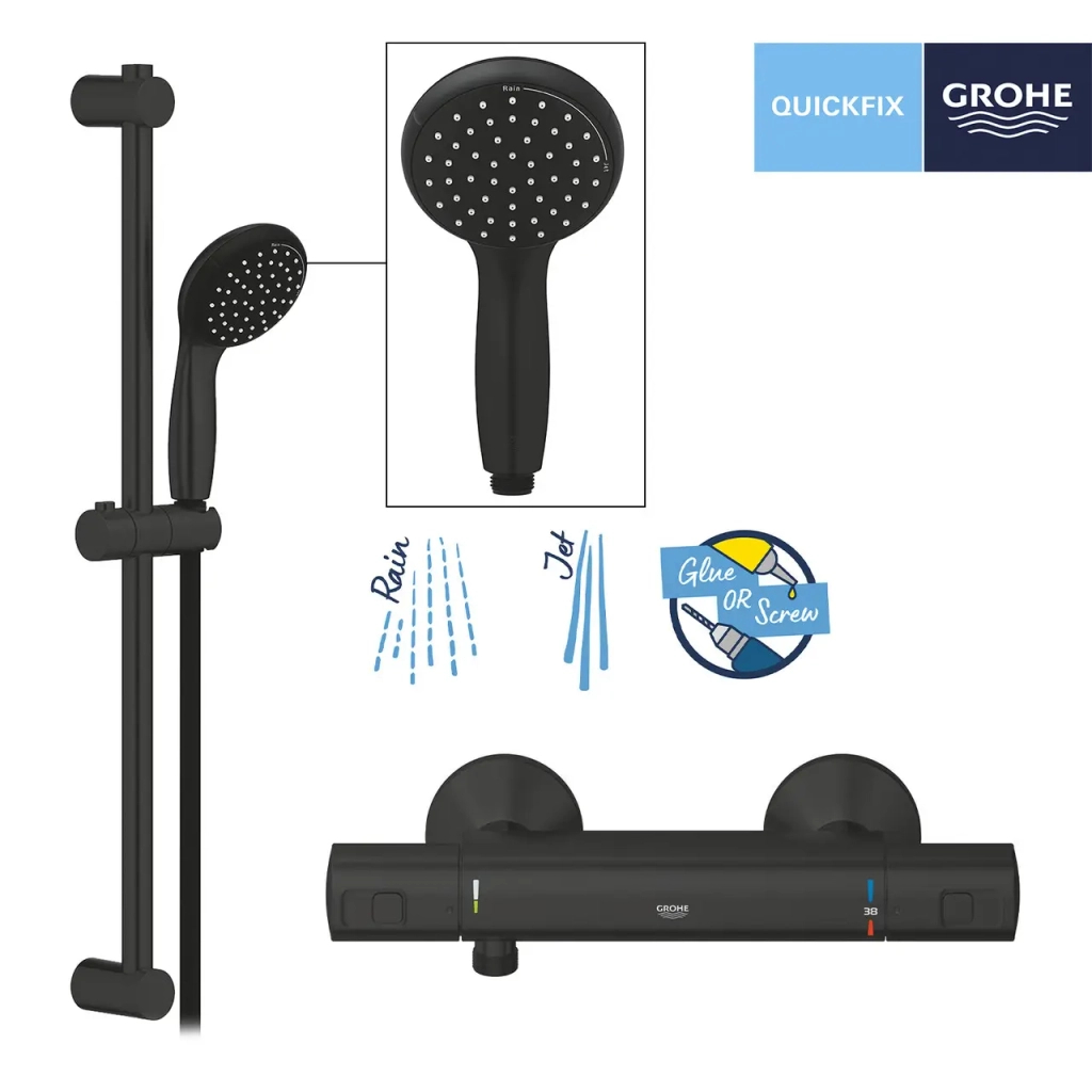 Змішувач Grohe QuickFix Start Black (UA303908T1) - изображение 8