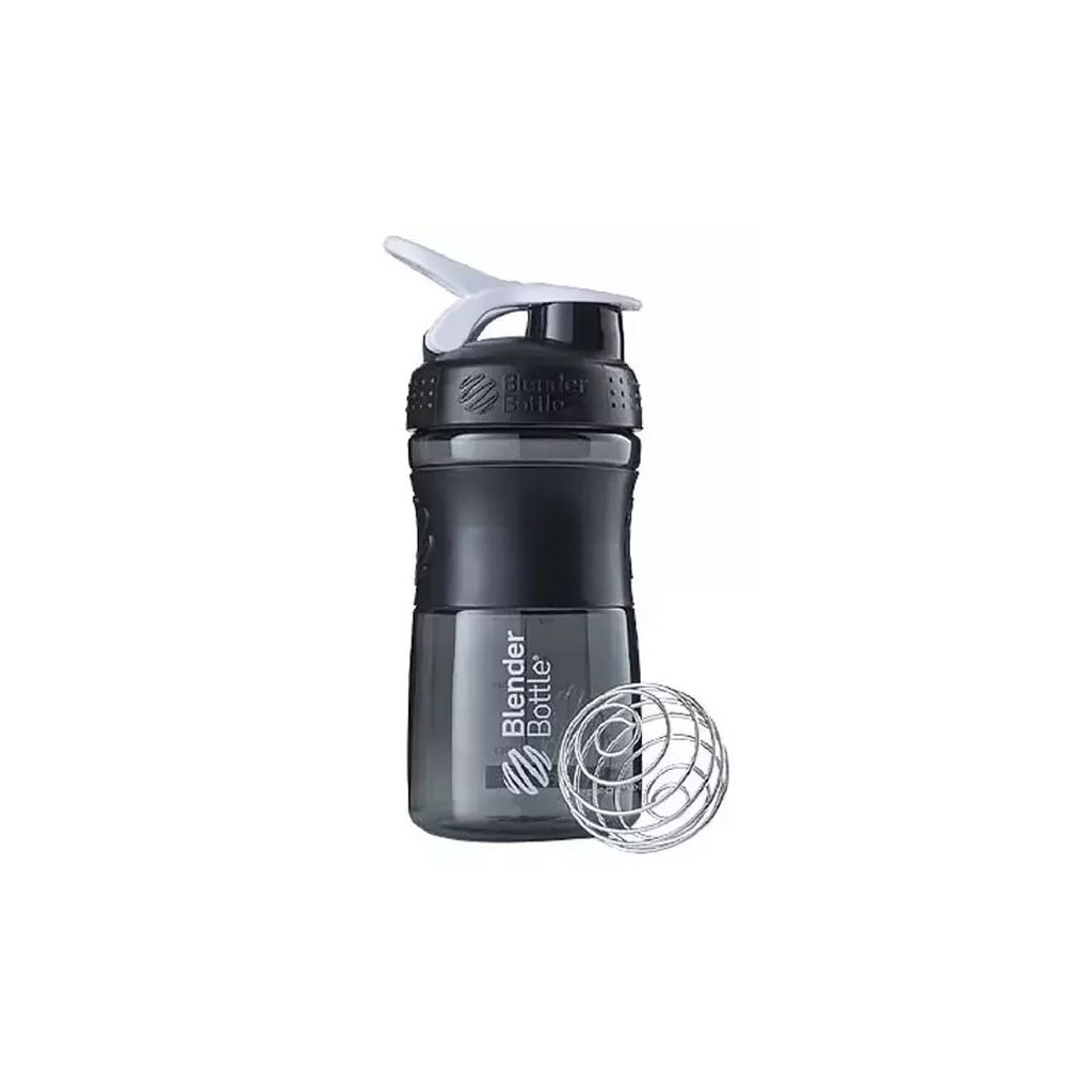 Шейкер спортивний BlenderBottle SportMixer 20oz/590ml Black/White (SM 20oz Black/White) - зображення 1