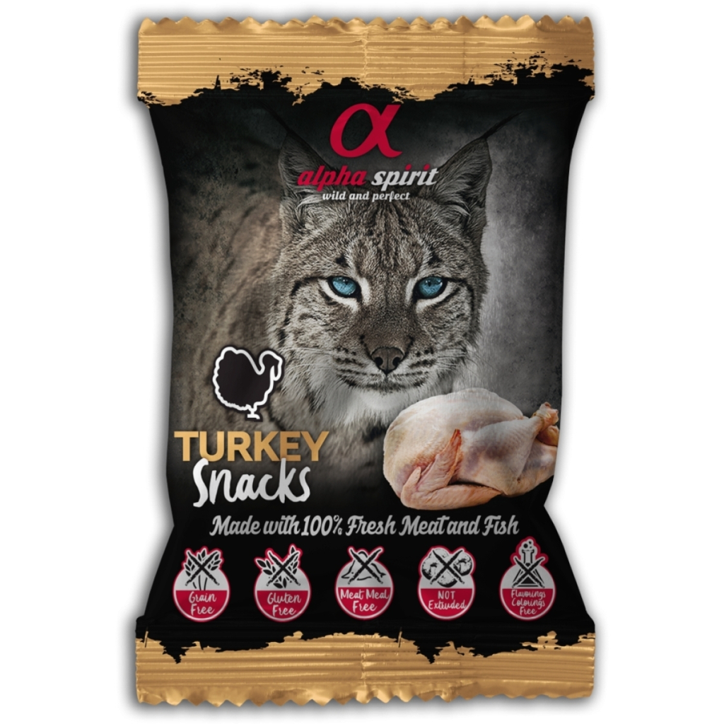 Ласощі для котів Alpha Spirit Turkey Snacks 50 г (8436586310073) - зображення 1