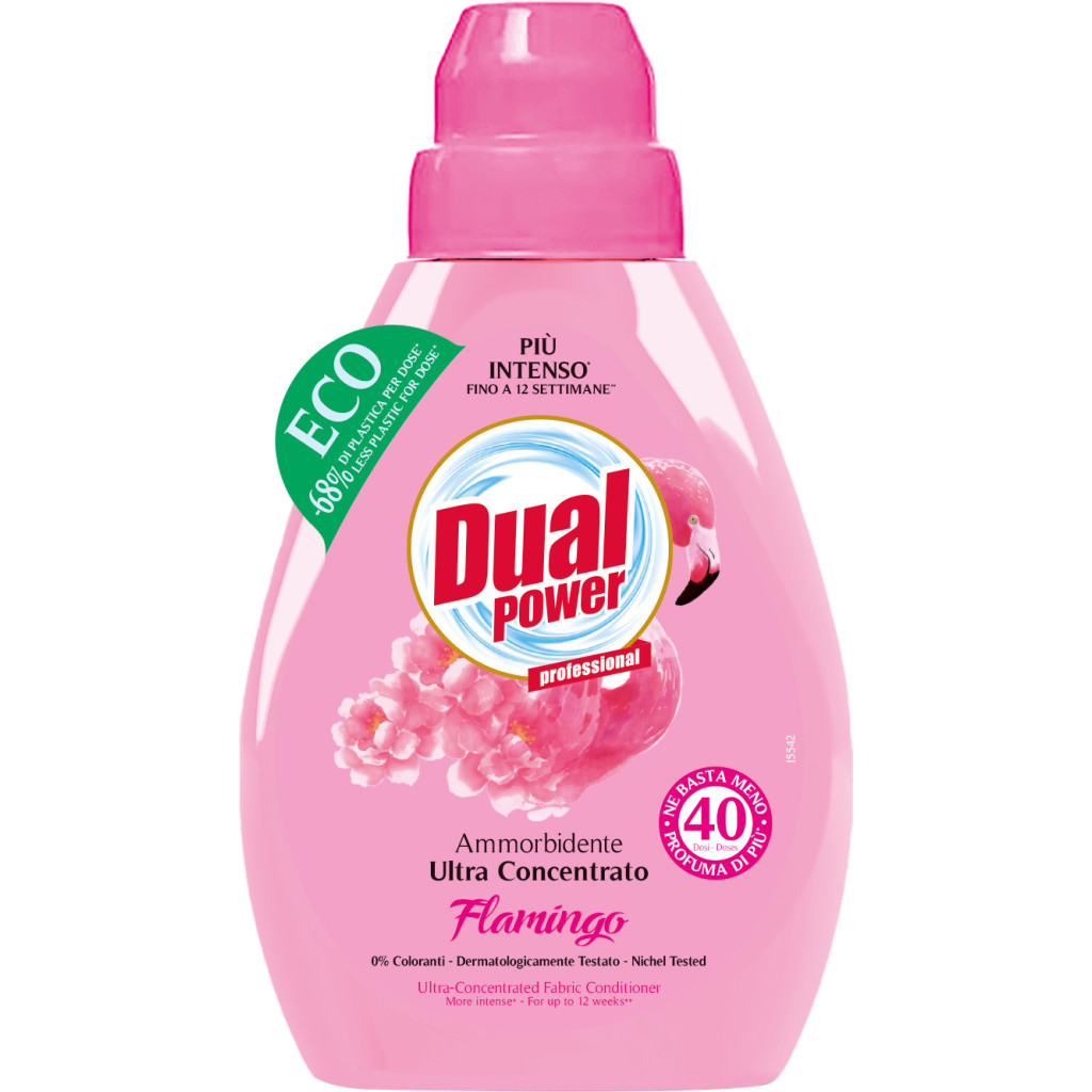 Кондиціонер для білизни Dual Power концентрований Фламінго 600 мл (8054633839171) - зображення 1