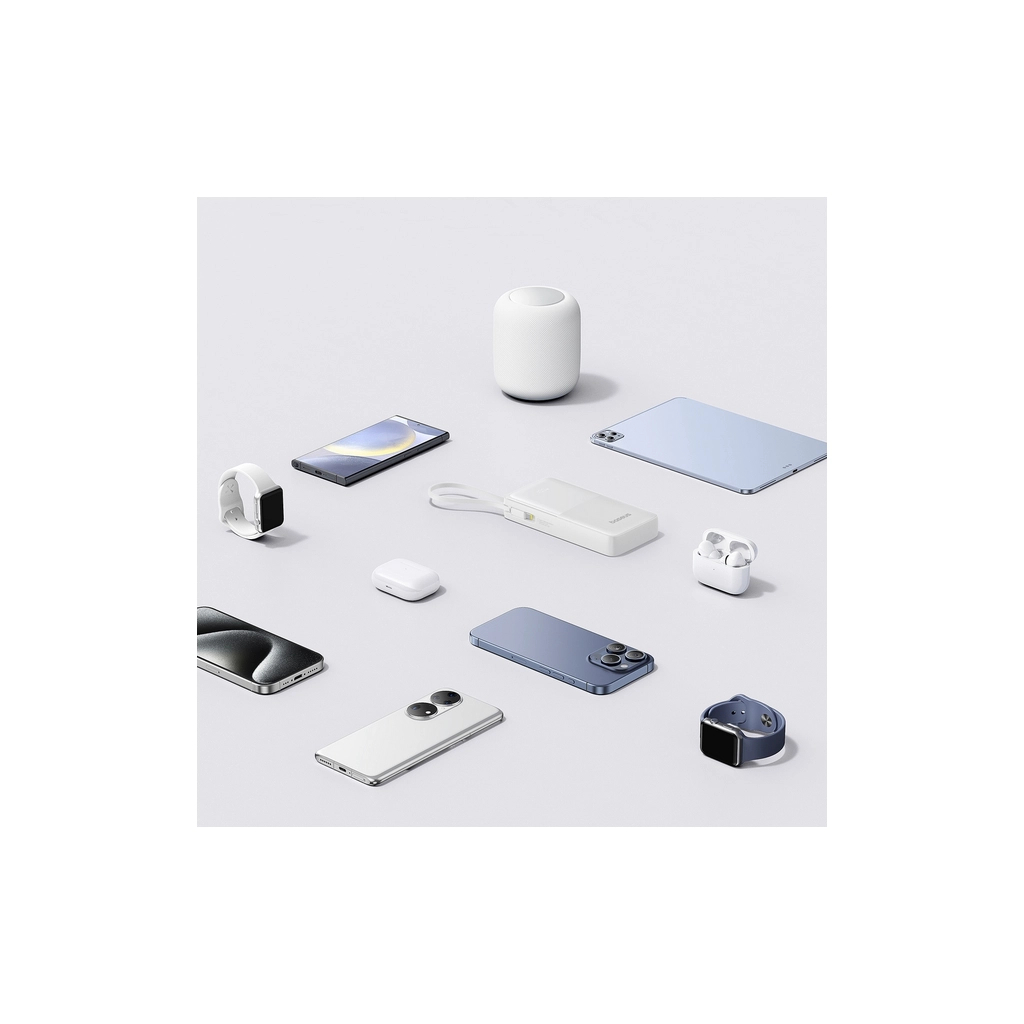 Батарея універсальна Baseus Bipow 2 20000mAh 20W with USB-C cable white (P10077101213-01) - зображення 7