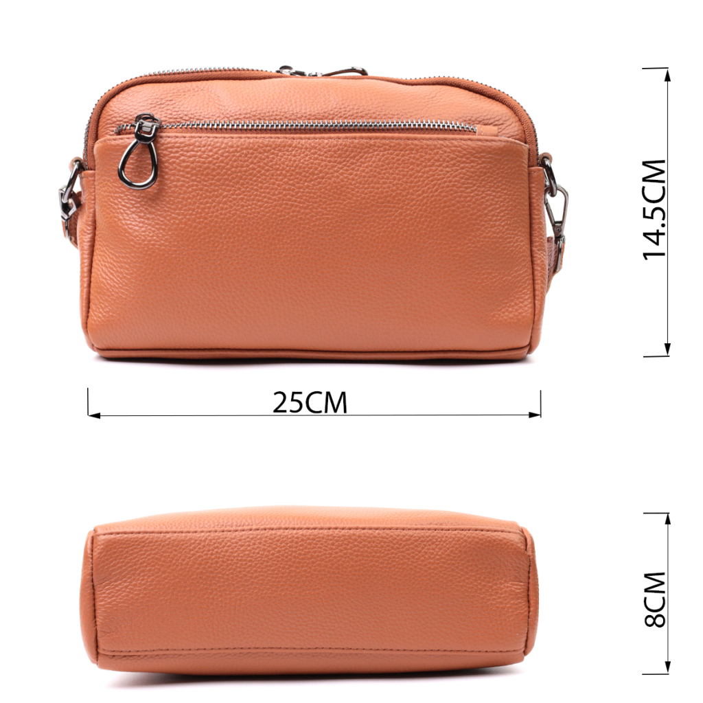 Сумка Vintage Містка Жіноча з кишенями з натуральної шкіри Коричнева (22601) - зображення 3