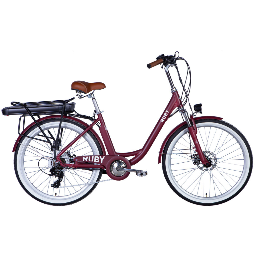 Електровелосипед Dorozhnik eRUBY AM 26" 17" 36B 17.5А*г AL 2024 Темно-червоний (ELB-D-26-188) - зображення 1