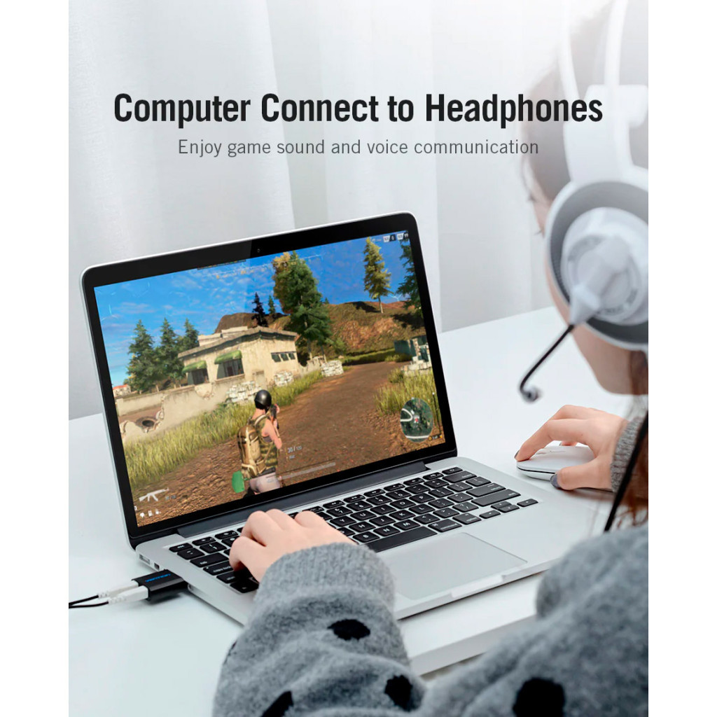 Звукова плата Vention Audio USB 2х3,5mm jack Metal (VAB-S17-B) - изображение 11