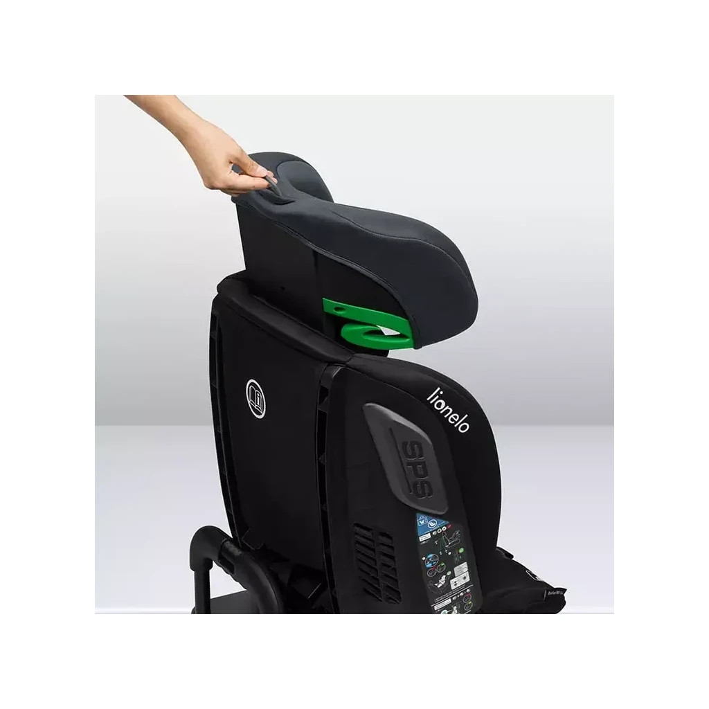 Автокрісло Lionelo Bastiaan RWF i-Size Grey Stone, чорно-сіре (LO-BASTIAAN RWF I-SIZE GREY STONE) - зображення 8