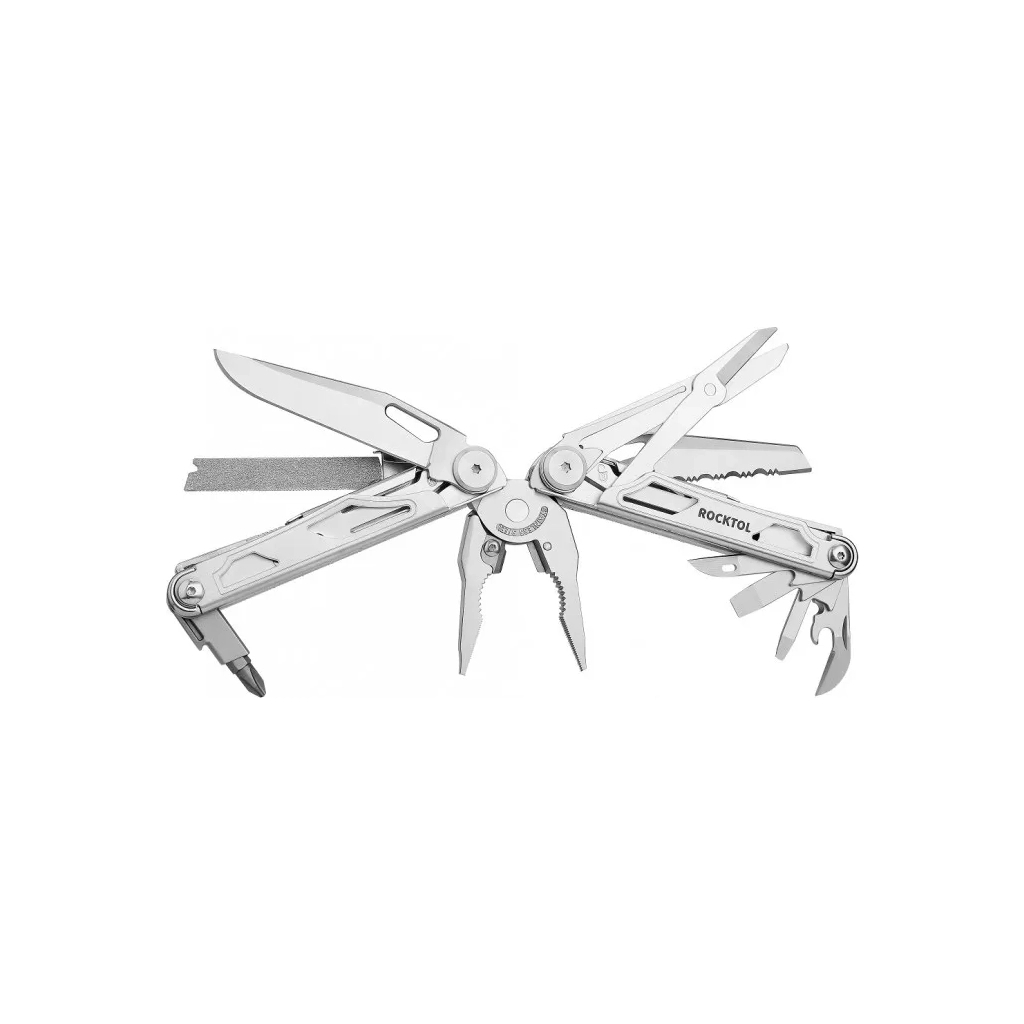 Мультитул Rocktol 29-в-1 з нейлоновим чохлом, бітами та запасними аксесуарами (SK05) - зображення 5