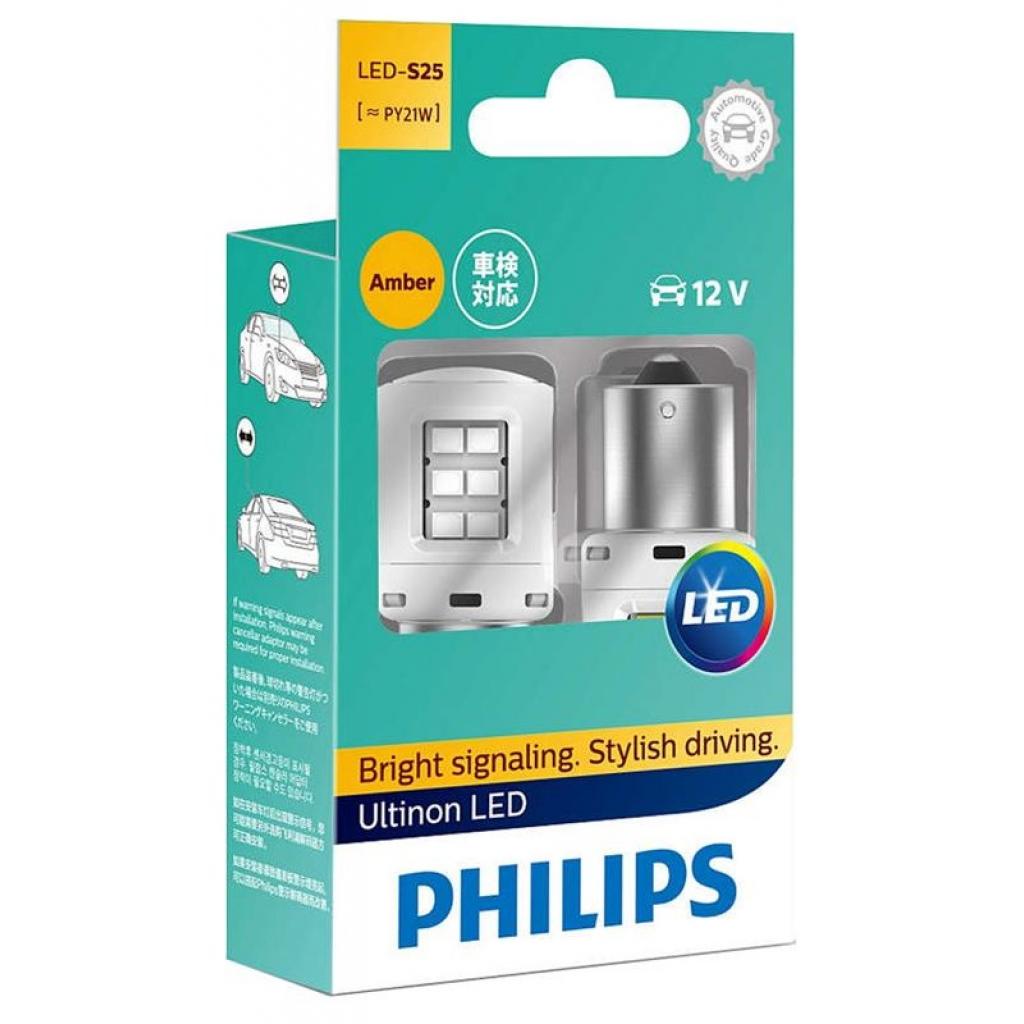 Автолампа Philips PY21W Yellow + SmartCanbus Ultinon 12V, 2шт/бл. (11498ULAX2) - зображення 1