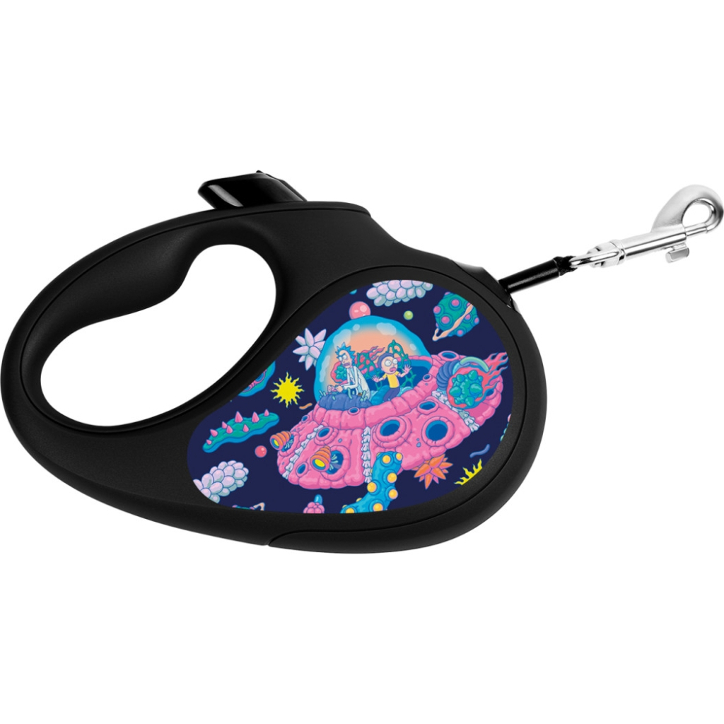 Повідець для собак WAUDOG R-leash "Рік та Морті 1" M до 25 кг 5 м чорний (8125-0280-01) - зображення 1