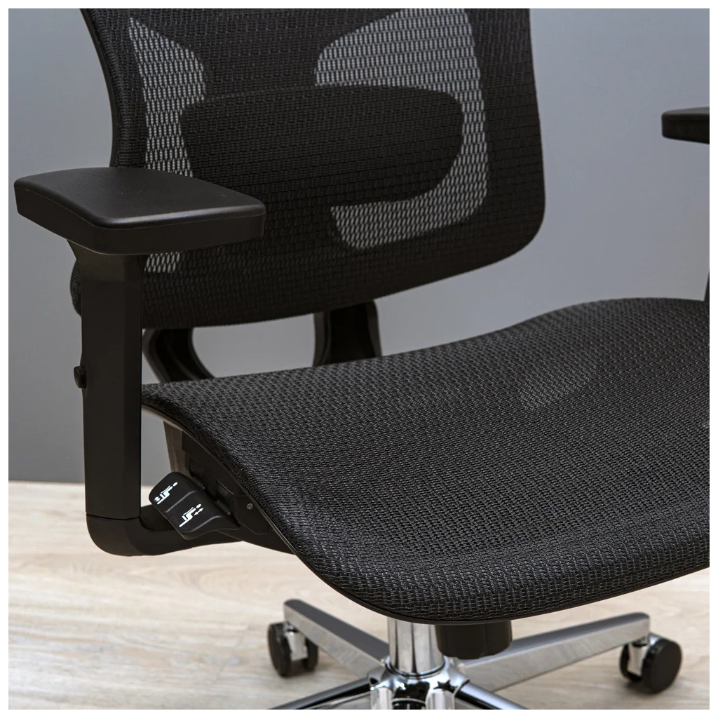 Офісне крісло Richman Ергостар Хром Synchro Сітка Чорне (R00000052543) - зображення 8
