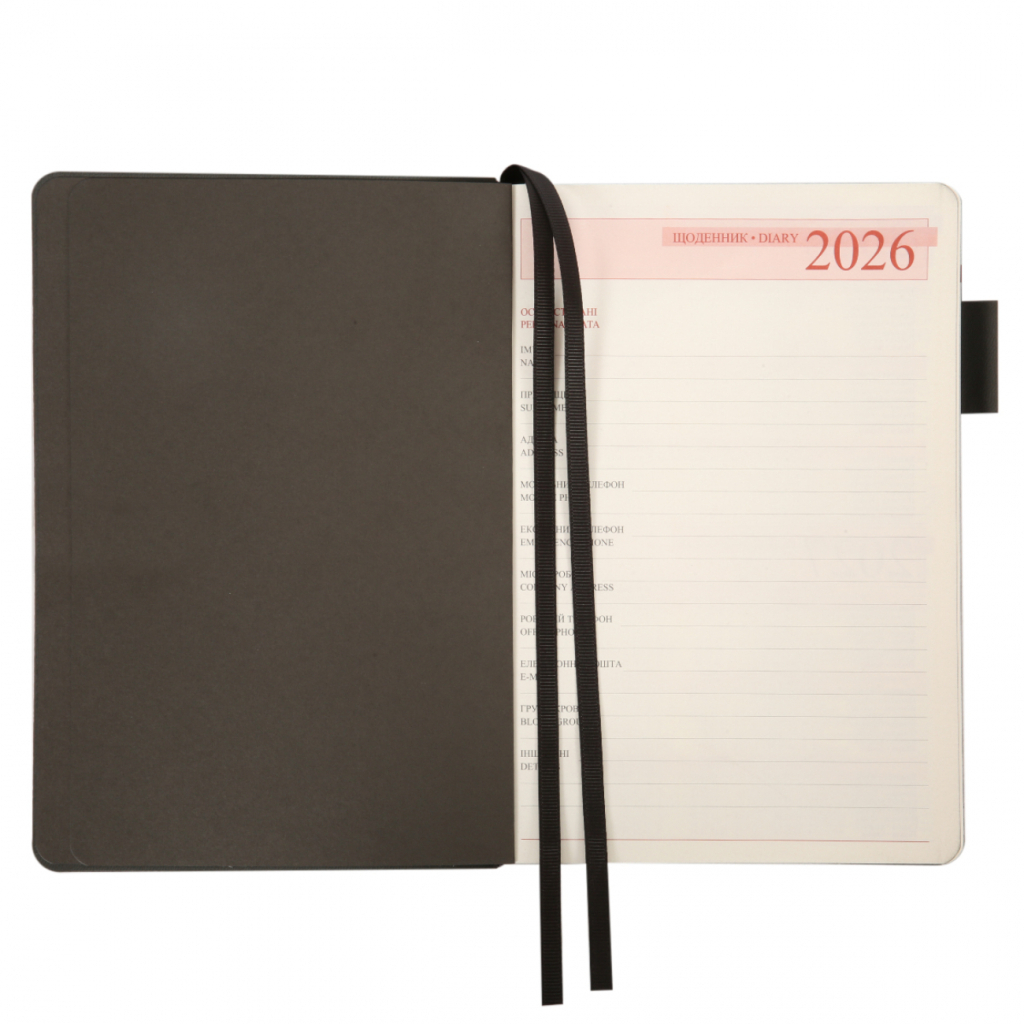 Тижневик Leo planner А5 датований 2026 "Binario", м'який, графіт, 368 сторінок (252640) - зображення 5