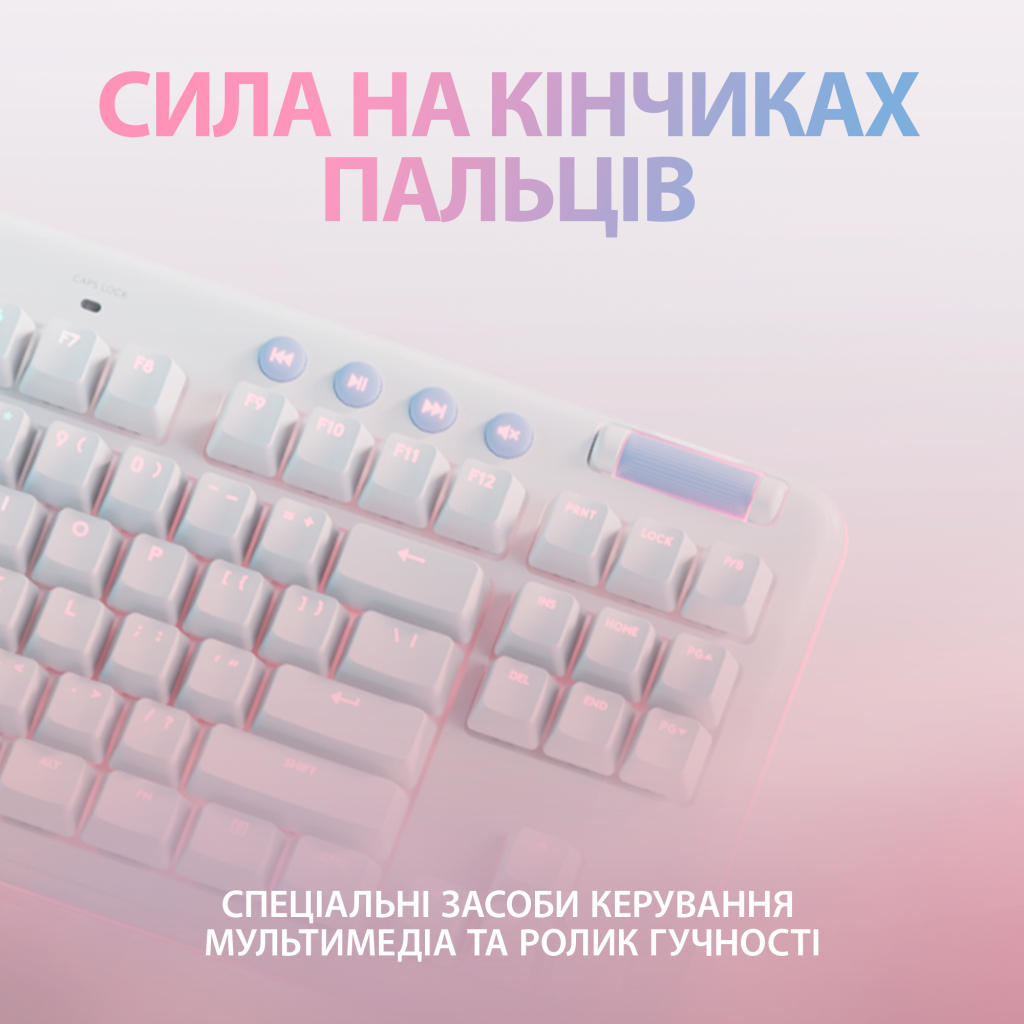 Клавіатура Logitech G715 Aurora Wireless Gaming GX Brown Lightspeed/Bluetooth UA Off-White (920-010465) - зображення 5
