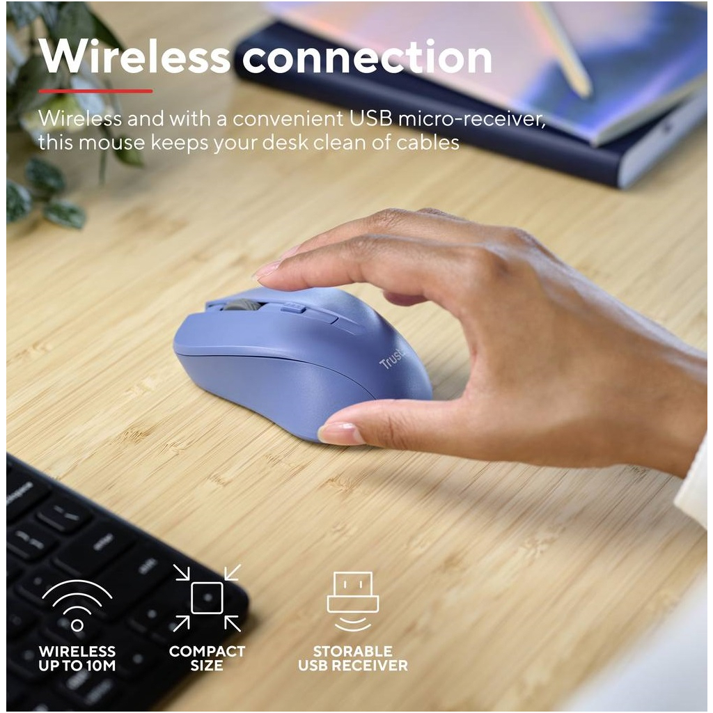 Мишка Trust Mydo Silent Wireless Blue (25041) - зображення 5