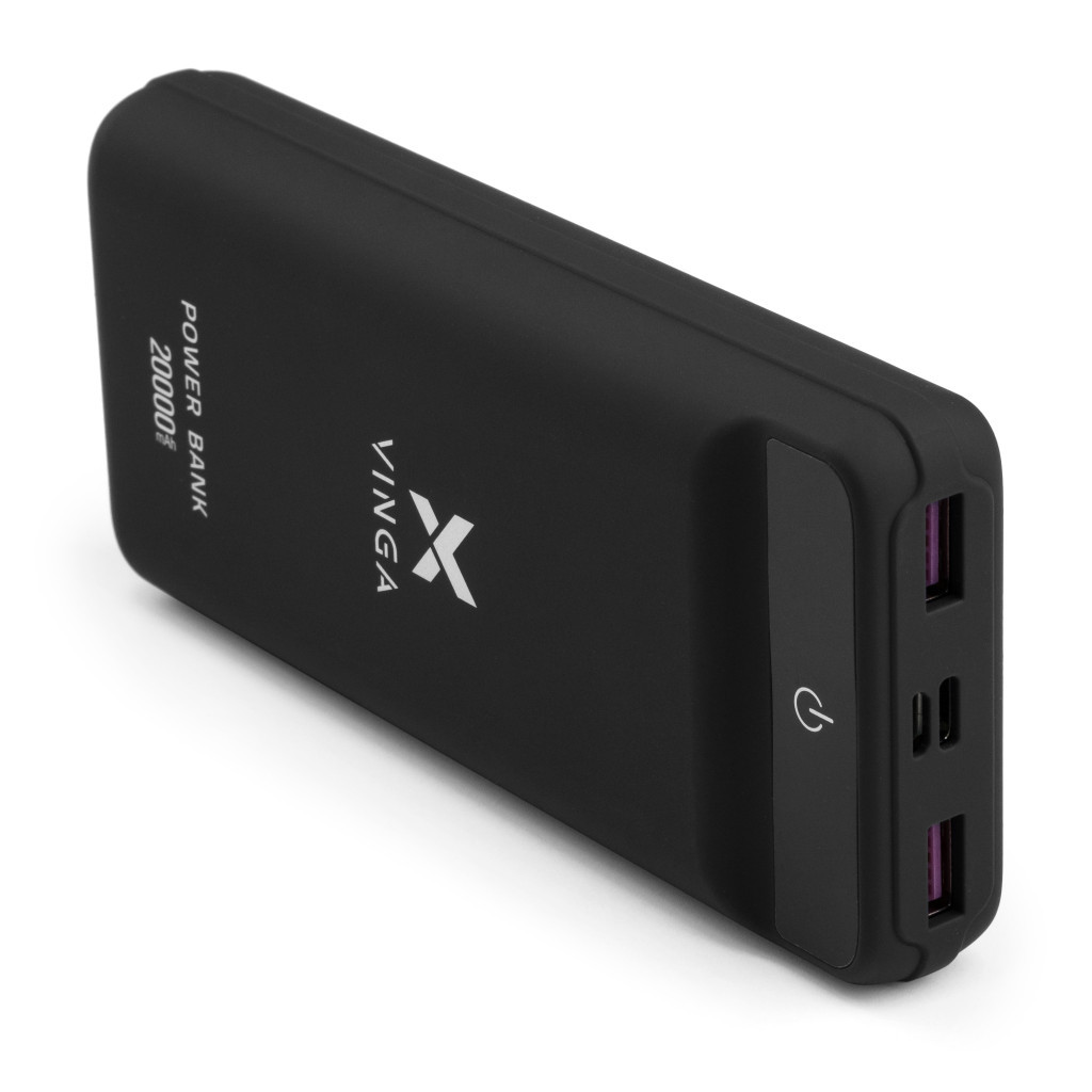 Батарея універсальна Vinga 20000 mAh QC3.0 Display soft touch black (VPB2QLSBK) - зображення 6
