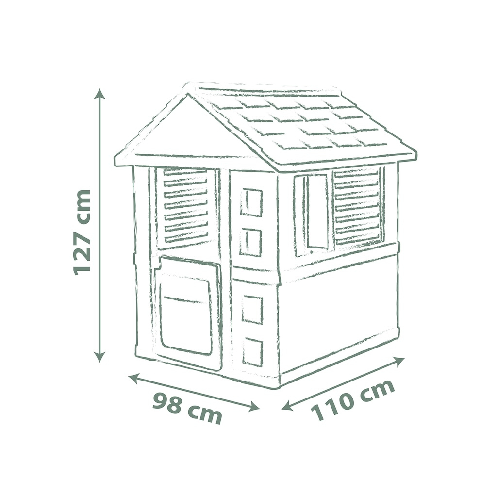Ігровий будиночок Smoby Life Райдужний зі ставнями, 110х98х127 см (7600810737) - зображення 2