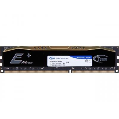 Модуль пам'яті для комп'ютера DDR3 8GB 1600 MHz Elite Plus Black Team (TPD38G1600HC1101) - зображення 2