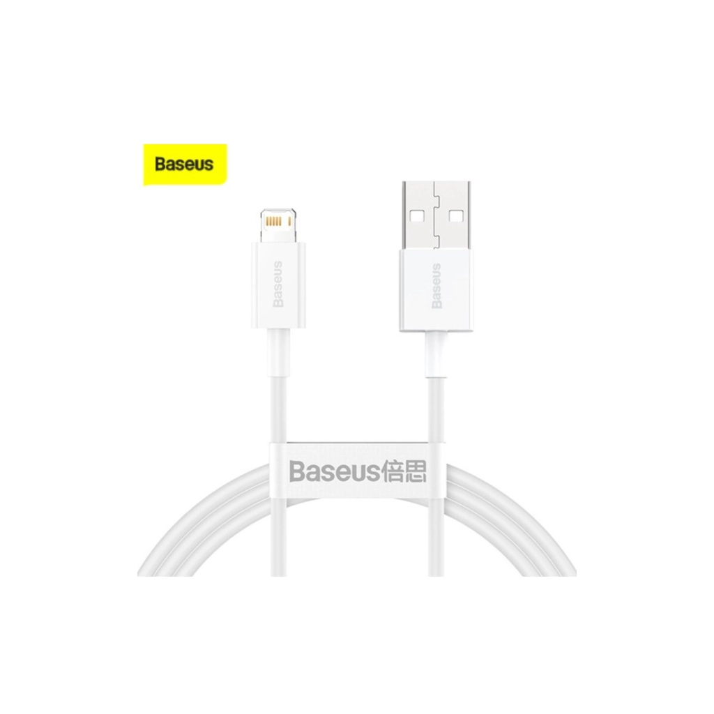 Дата кабель USB 2.0 AM to Lightning 0.25m Superior Fast Charging 2.4A white Baseus (CALYS-02) - зображення 6