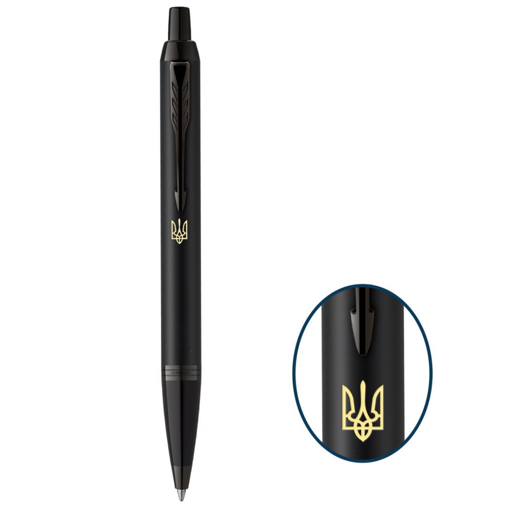 Ручка кулькова Parker IM 17 UKRAINE Achromatic Black BT BP Тризуб (22932_TR) - зображення 1