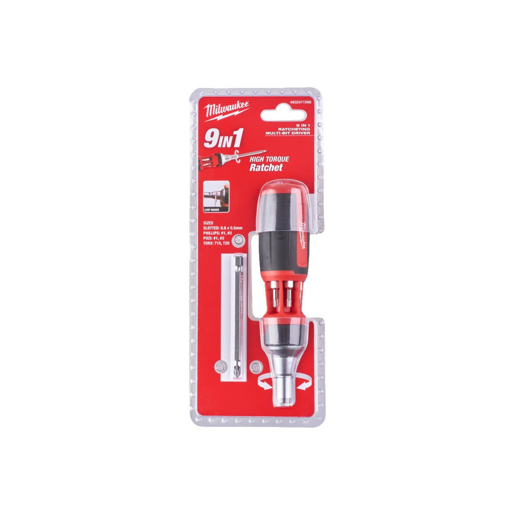Викрутка Milwaukee з тріскачкою 9 в 1 (4932471598) - изображение 5