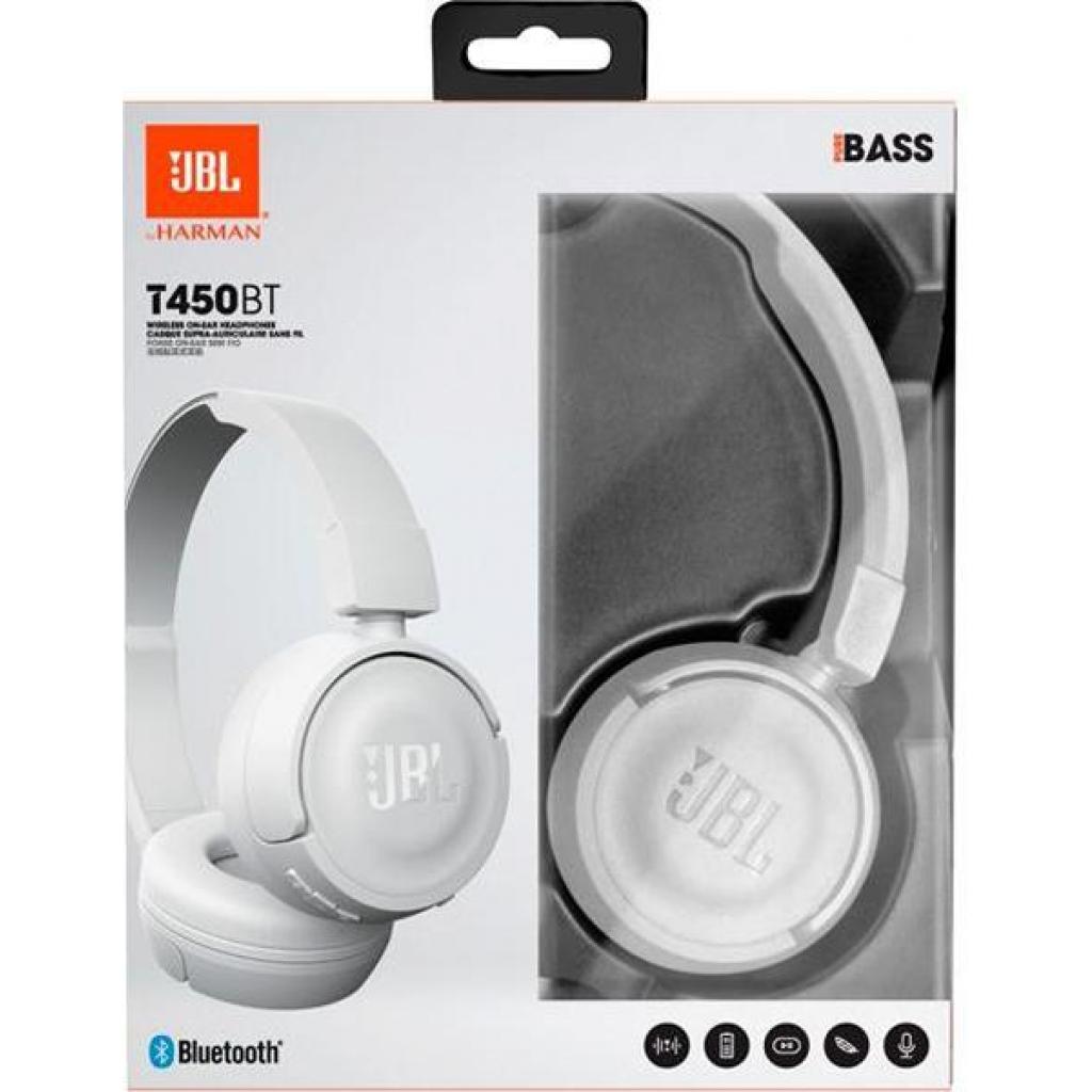 Навушники JBL T450ВТ White (JBLT450BTWHT) - зображення 5