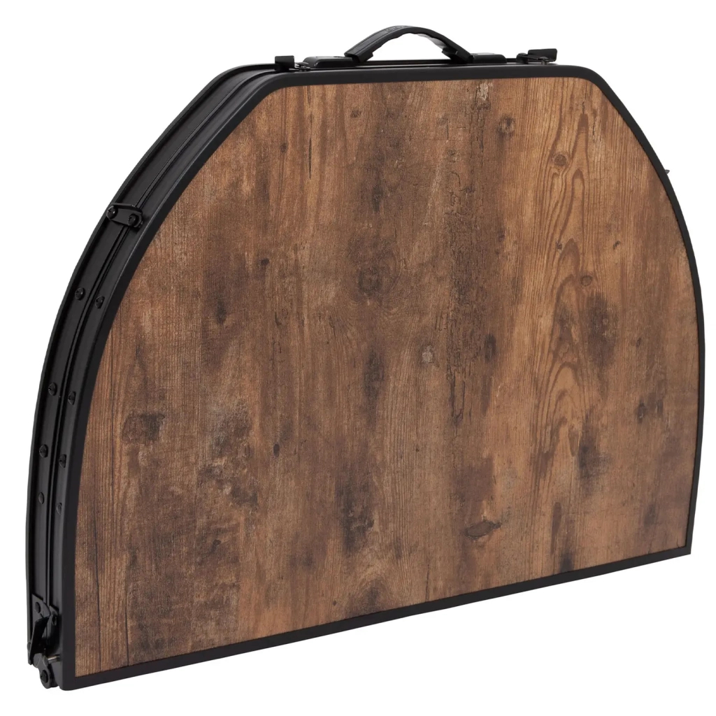 Туристичний стіл Bo-Camp Woodbine Oval 100x70 cm Black/Wood look (1404185) - зображення 7