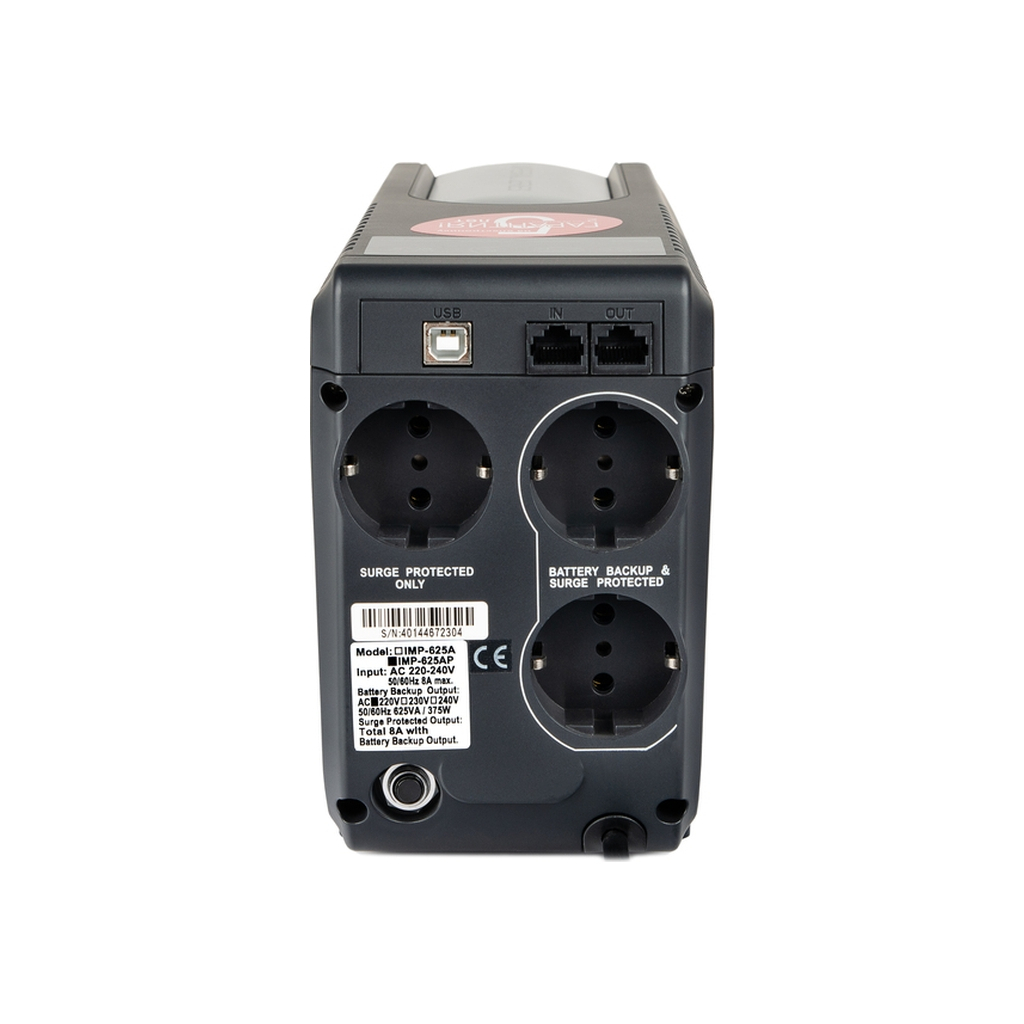 Пристрій безперебійного живлення Powercom IMP-625AP Schuko - зображення 3